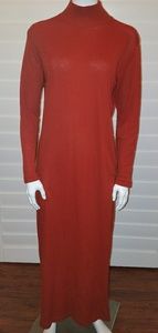 Vintage spicy pumpkin maxi knit dress